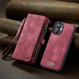 iPhone 16 Plus Caseme 008 2-i-1 Multifunktionel Pung - Rød