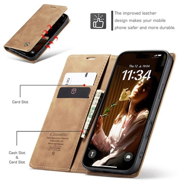 iPhone 16 Plus Caseme 013 Series Pung - Brun