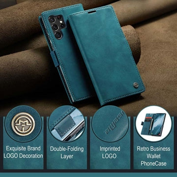 Samsung Galaxy S24 Ultra Caseme 013 Series Pung Cover - Blå
