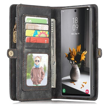Caseme 2-i-1 Multifunktionel Samsung Galaxy S22 Ultra 5G Pung - Sort