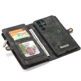 Caseme 2-i-1 Multifunktionel Samsung Galaxy S22 Ultra 5G Pung - Sort