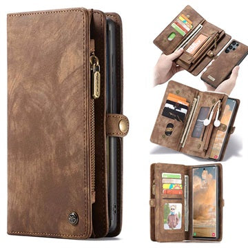 Caseme 2-i-1 Multifunktionel Samsung Galaxy S22 Ultra 5G Pung - Brun