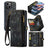 iPhone 15 Plus Caseme 2-i-1 Multifunktionel Pung Cover - Sort