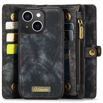 iPhone 15 Plus Caseme 2-i-1 Multifunktionel Pung Cover - Sort