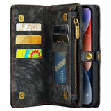 iPhone 15 Pro Caseme 2-i-1 Multifunktionel Pung - Sort