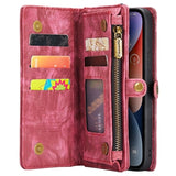 iPhone 15 Pro Max Caseme 2-i-1 Multifunktionel Pung - Rød