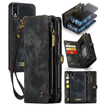 iPhone XR Caseme 2-i-1 Multifunktionel Pung Cover - Sort