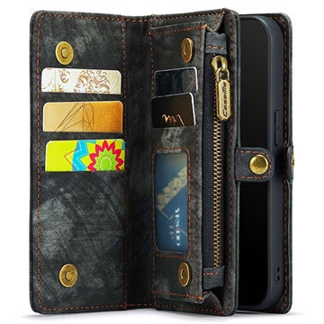 iPhone XR Caseme 2-i-1 Multifunktionel Pung Cover - Sort