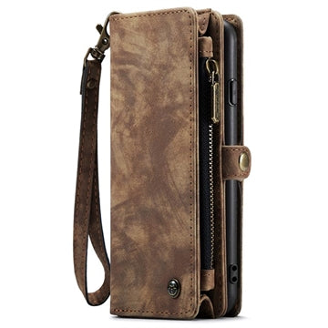iPhone XR Caseme 2-i-1 Multifunktionel Pung Cover - Brun