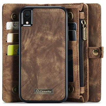 iPhone XR Caseme 2-i-1 Multifunktionel Pung Cover - Brun