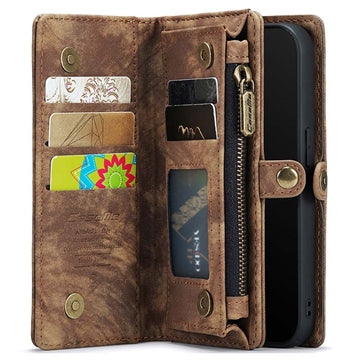 iPhone XR Caseme 2-i-1 Multifunktionel Pung Cover - Brun