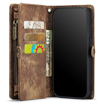 iPhone XR Caseme 2-i-1 Multifunktionel Pung Cover - Brun