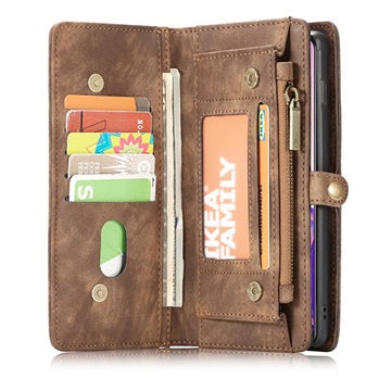 Caseme 2-i-1 Multifunktionel Samsung Galaxy S10 Pung Taske - Brun
