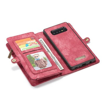 Caseme 2-i-1 Multifunktionel Samsung Galaxy S10+ Pung - Rød
