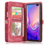Caseme 2-i-1 Multifunktionel Samsung Galaxy S10 Pung Taske - Rød
