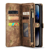 Caseme 2-i-1 Multifunktionel iPhone 12/12 Pro Pung - Brun