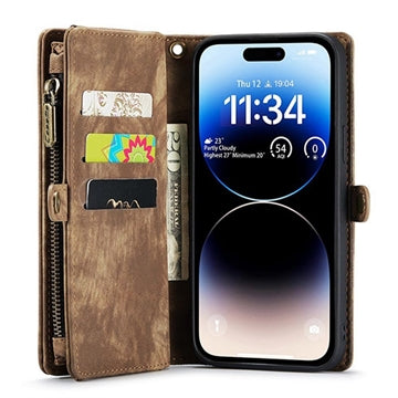 Caseme 2-i-1 Multifunktionel iPhone 12/12 Pro Pung - Brun