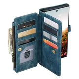 Caseme C30 Multifunktionel Samsung Galaxy S22 Ultra 5G Pung - Blå