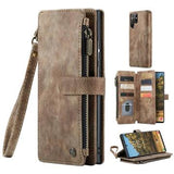Caseme C30 Multifunktionel Samsung Galaxy S22 Ultra 5G Pung - Brun