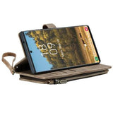 Caseme C30 Multifunktionel Samsung Galaxy S22 Ultra 5G Pung - Brun