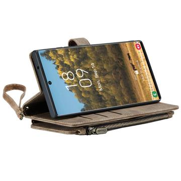 Caseme C30 Multifunktionel Samsung Galaxy S22 Ultra 5G Pung - Brun