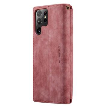 Caseme C30 Multifunktionel Samsung Galaxy S22 Ultra 5G Pung - Rød