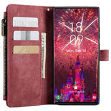 Caseme C30 Multifunktionel Samsung Galaxy S22 Ultra 5G Pung - Rød
