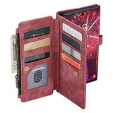 Caseme C30 Multifunktionel Samsung Galaxy S22 Ultra 5G Pung - Rød