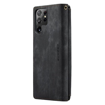Caseme C30 Multifunktionel Samsung Galaxy S22 Ultra 5G Pung - Sort