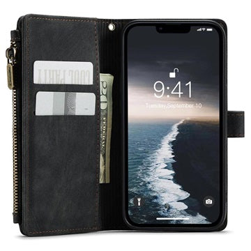 iPhone 14 Caseme C30 Multifunktionel Pung - Sort