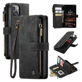 Caseme C30 Multifunktionel iPhone 14 Plus Pung - Sort