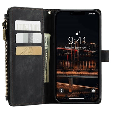 Caseme C30 Multifunktionel iPhone 14 Plus Pung - Sort