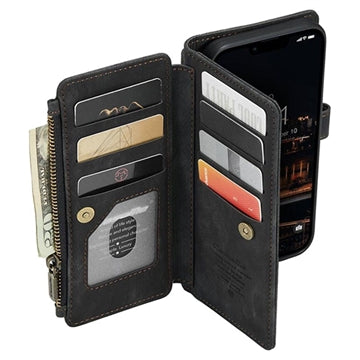 Caseme C30 Multifunktionel iPhone 14 Plus Pung - Sort
