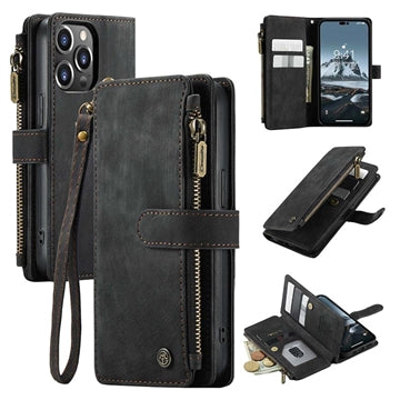 Caseme C30 Multifunktionel iPhone 14 Pro Pung - Sort