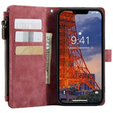 Caseme C30 Multifunktionel iPhone 14 Plus Pung - Rød
