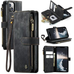 iPhone 15 Caseme C30 Multifunktionel Pung - Sort