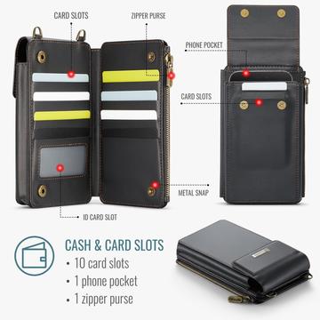 Caseme ME50 Universal Crossbody-taske m. RFID-beskyttelse - 4"-7.3" - Sort