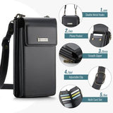 Caseme ME50 Universal Crossbody-taske m. RFID-beskyttelse - 4"-7.3" - Sort