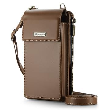 Caseme ME50 Universal Crossbody-taske m. RFID-beskyttelse - 4"-7.3" - Brun