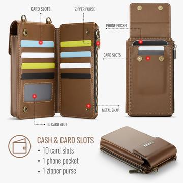 Caseme ME50 Universal Crossbody-taske m. RFID-beskyttelse - 4"-7.3" - Brun