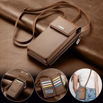 Caseme ME50 Universal Crossbody-taske m. RFID-beskyttelse - 4"-7.3" - Brun