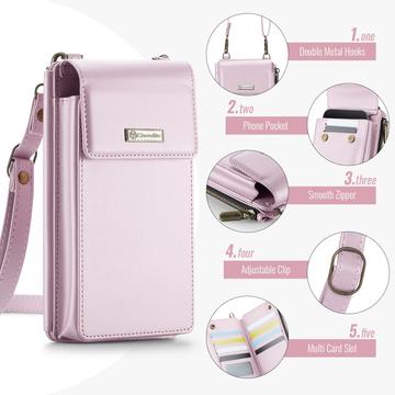 Caseme ME50 Universal Crossbody-taske m. RFID-beskyttelse - 4"-7.3" - Pink