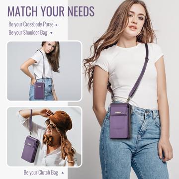Caseme ME50 Universal Crossbody-taske m. RFID-beskyttelse - 4"-7.3" - Lilla