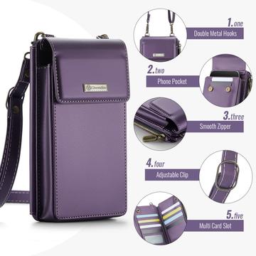 Caseme ME50 Universal Crossbody-taske m. RFID-beskyttelse - 4"-7.3" - Lilla