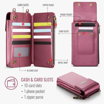 Caseme ME50 Universal Crossbody-taske m. RFID-beskyttelse - 4"-7.3" - Rød