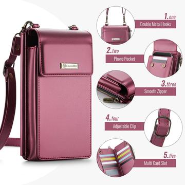 Caseme ME50 Universal Crossbody-taske m. RFID-beskyttelse - 4"-7.3" - Rød
