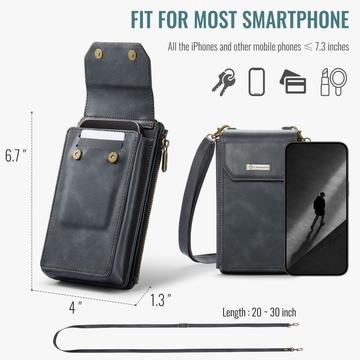 Caseme Me40 Universal RFID-skuldertaske - 4"-7.5" - Sort