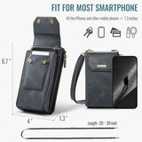 Caseme Me40 Universal RFID-skuldertaske - 4"-7.5" - Sort
