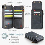 Caseme Me40 Universal RFID-skuldertaske - 4"-7.5" - Sort