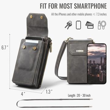 Caseme Me40 Universal RFID-skuldertaske - 4"-7.5" - Kaffe